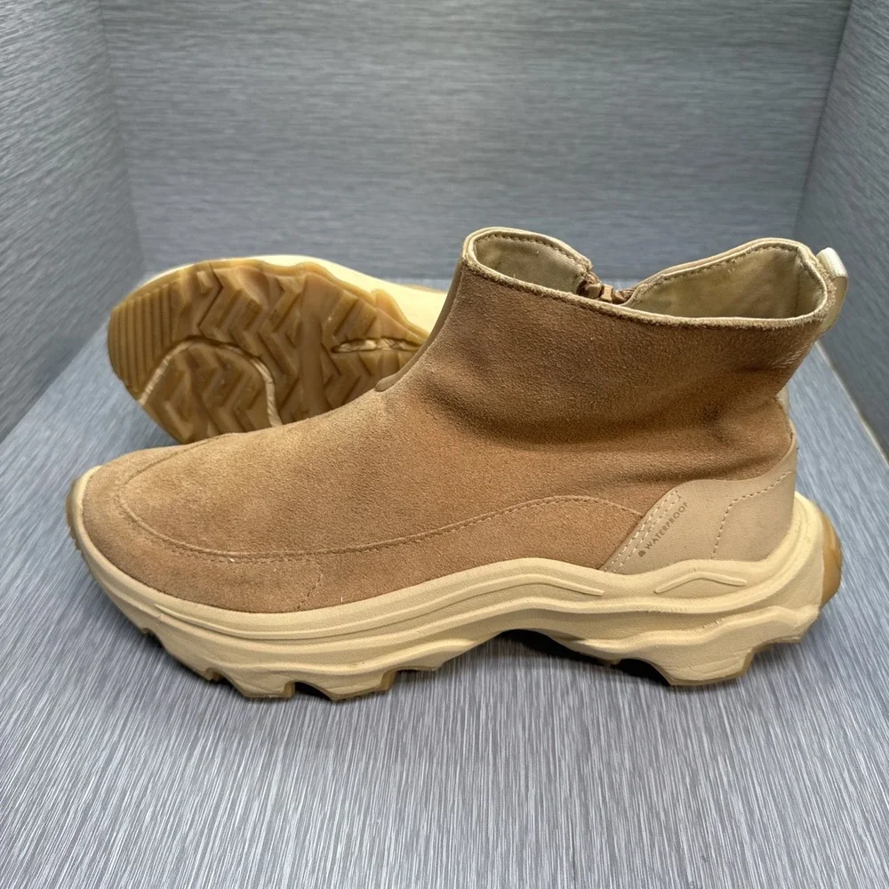 Sorel Kinetic Breakthru Acadia Waterproof Suede Chelsea Boots Tan Women's 10‎